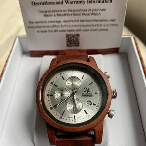 Mens Chronograph, wooden watch